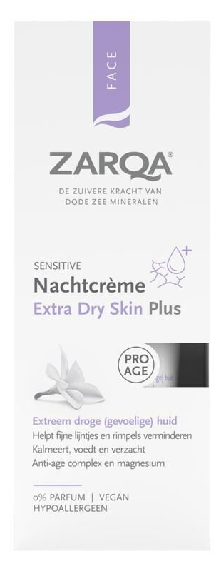 Zarqa Sensitive Nachtcrème Extra Dry Plus 0% Parfum