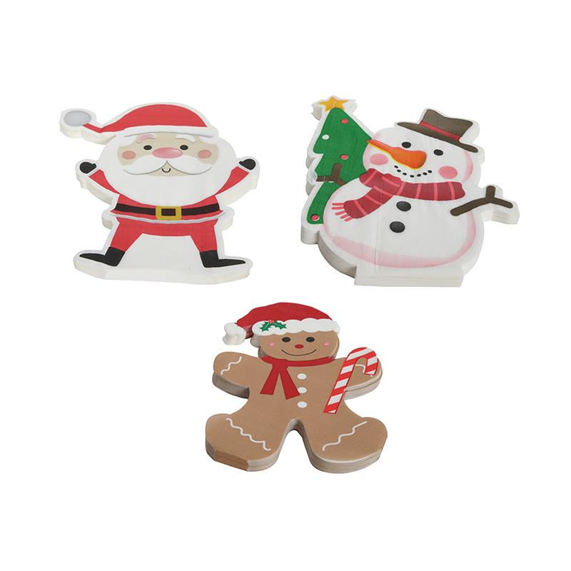 Svenska Living Servetten X20 16x19cm Gingerbread, Kerstman Of Sneeuwpop