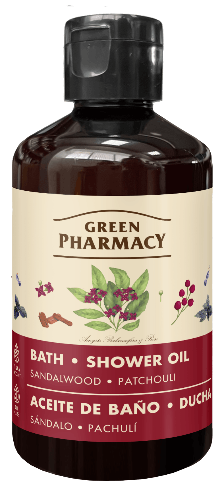 Green Pharmacy Bath and Shower Oil Sandalwood and Patchouli 250 ml