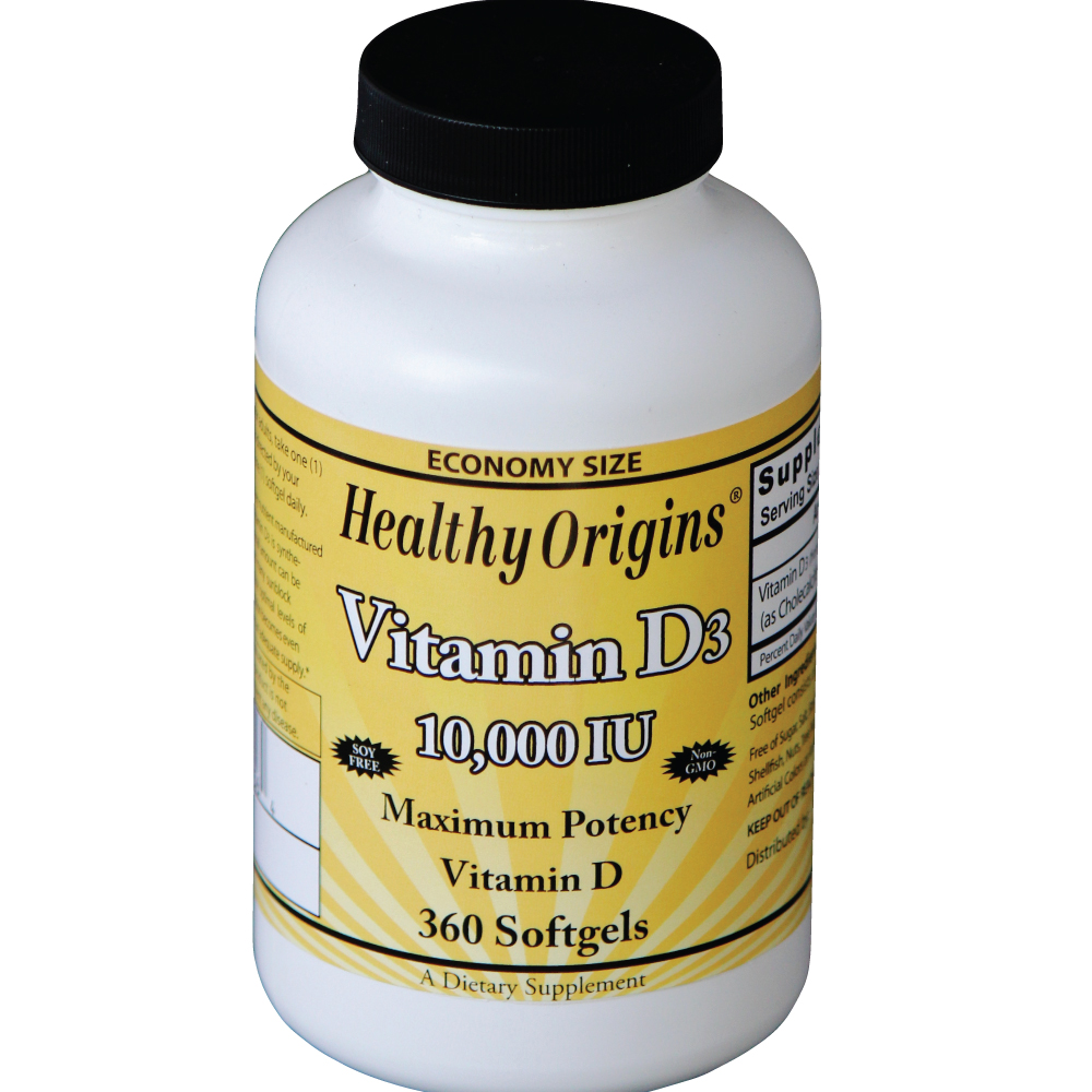 Healthy Origins Vitamine D3, 10.000 IE (360 softgels) - 