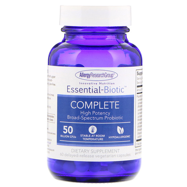 Allergy Research Group Essential-Biotic Complete 50 Billion CFU's 60 Delayed-Release Vegetarian Capsules - 