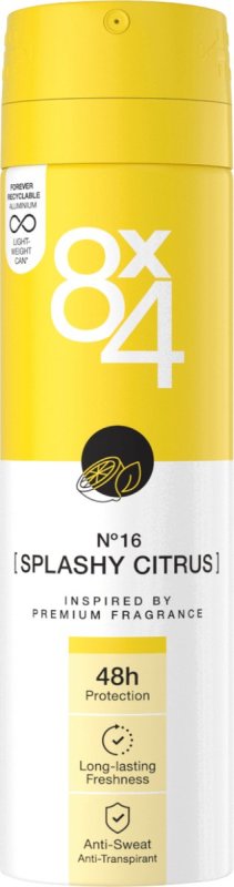 8X4 Deospray - no.16 splashy citrus 150ML