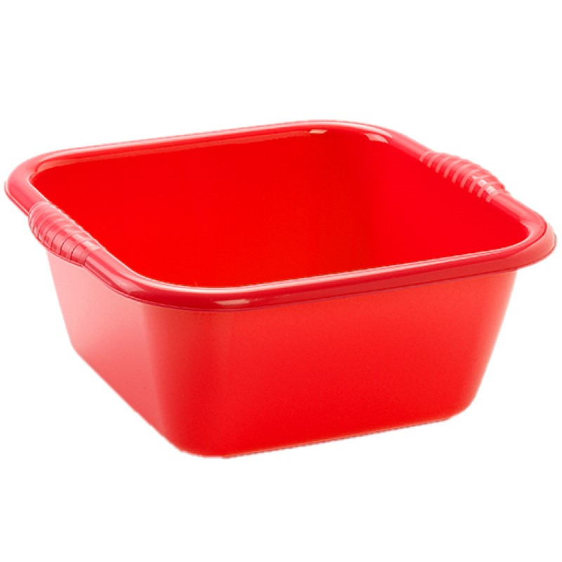 PlasticForte teiltje/afwasbak - vierkant - kunststof - 6 liter - 31 x 29 x 13 cm - Rood -