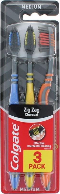 Colgate Zigzag charcoal tandenborstel 3 Stuks