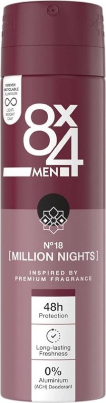 8X4 Deospray men - no.18 millions nights 150ML