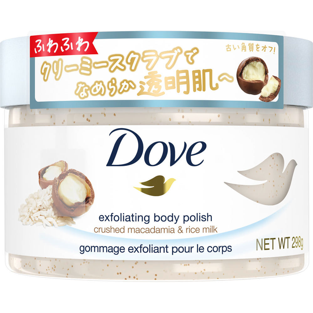 UNILEVER Dove Creamy Scrub Macadamia & Milk 298g General Purpose (Dove) Body Soap After washing your body, take an appropriate amount and massage gent