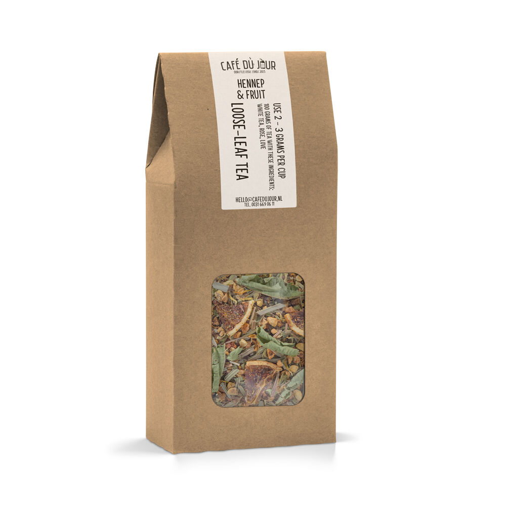 Café du Jour Hennep & Fruit - vruchtenthee 100 gram -  losse thee