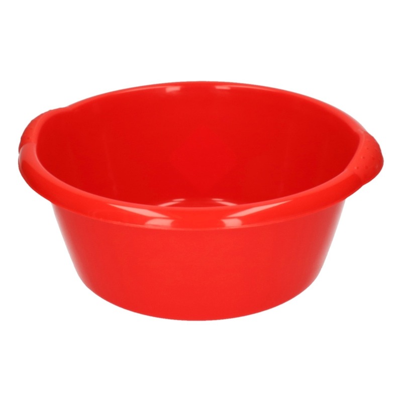 Hega Hogar Afwas teiltje - rond - 10 liter - rood - D38 x H16 cm - Kunststof - Schoonmaak -