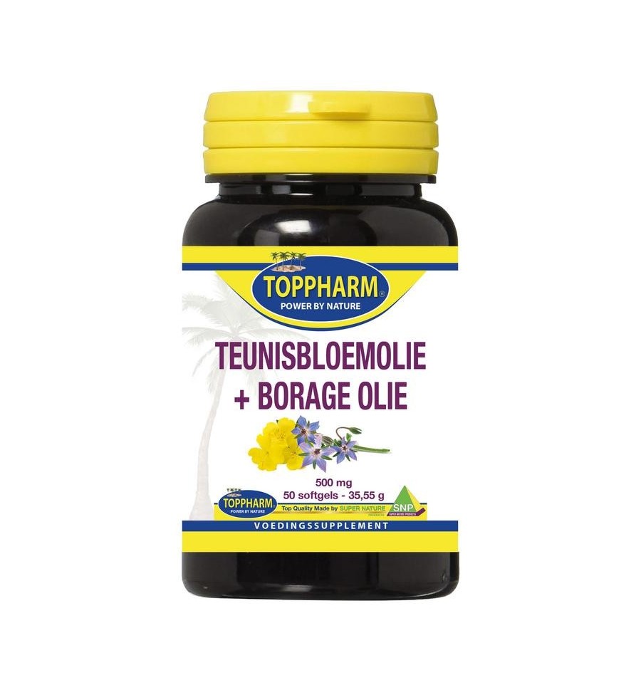 Toppharm Teunisbloem borage olie 500mg