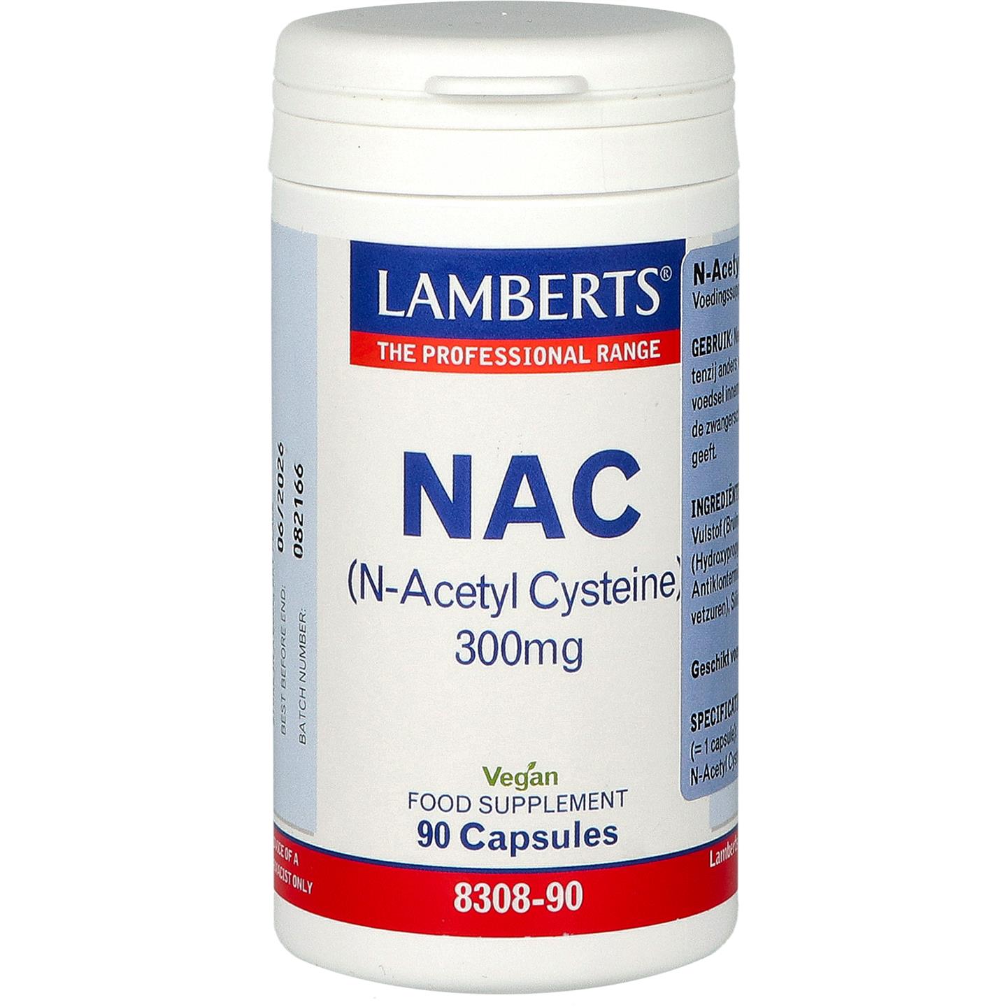 Lamberts NAC (N-Acetyl Cysteïne) 300 mg Vegan