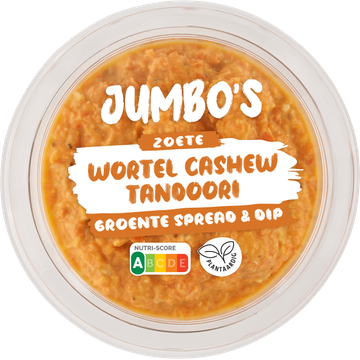 JUMBO umbo's Zoete Wortel Cashew Tandoori Groente Spread & Dip 150g