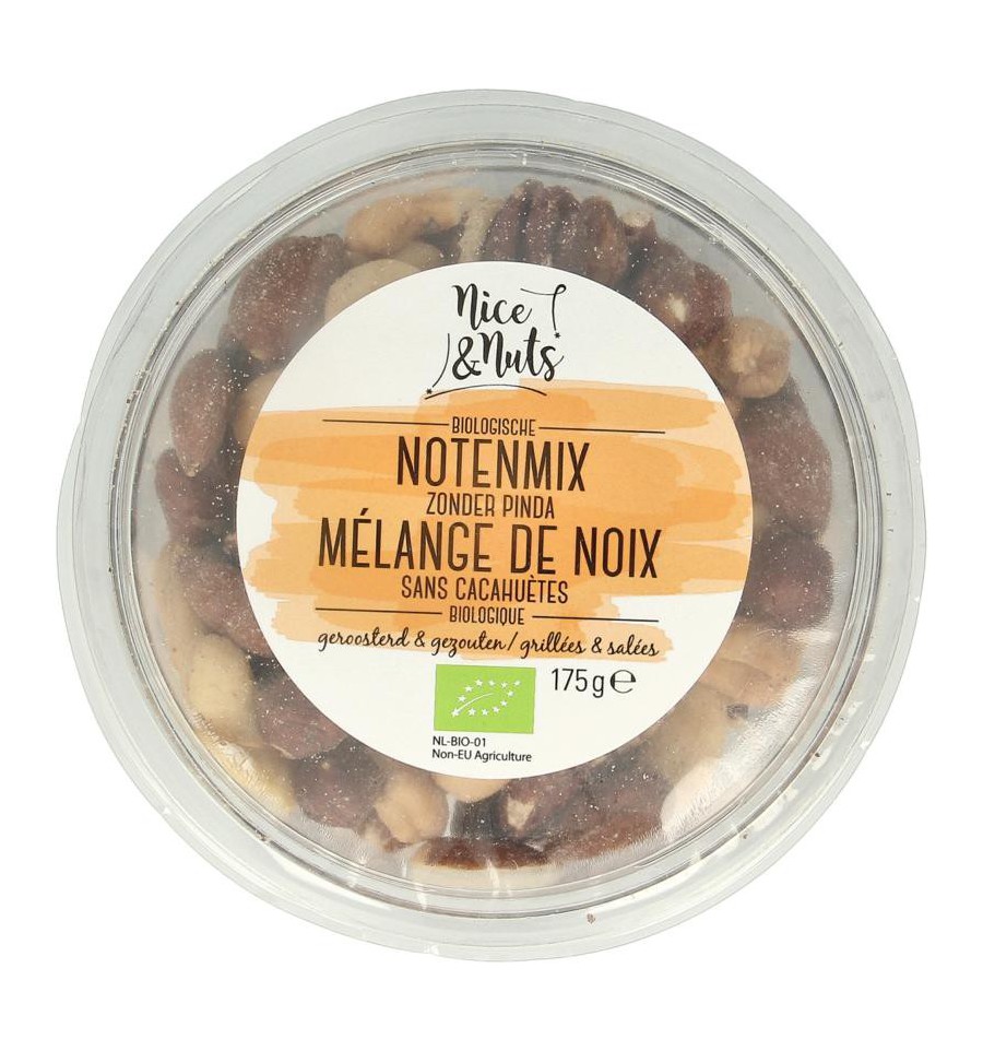 Nice & Nuts Notenmix zonder pinda met zeezout geroosterd bio