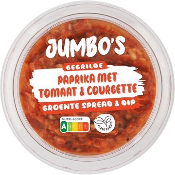 JUMBO umbo's Gegrilde Paprika met Tomaat & Courgette Groente Spread & Dip 150g