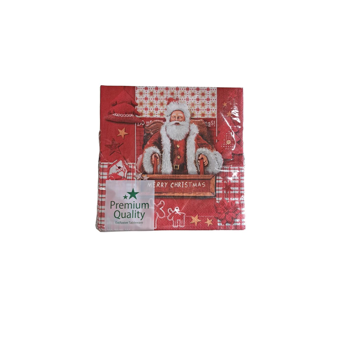 Merkloos Servetten Santa On The Move 3-laags 33x33cm FSC Mix