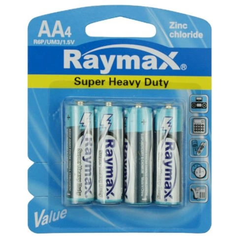 Raymax AA - Batterij Penlite R6P Zink 1.5V - 4 Stuks