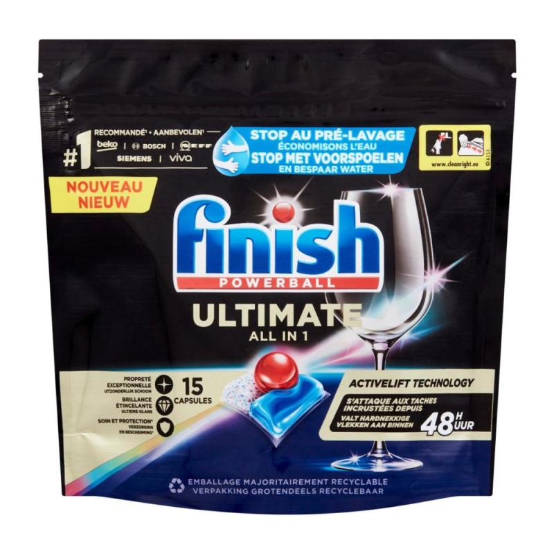 Finish Vaatwastabletten ultimate all-in-one 15 Stuks