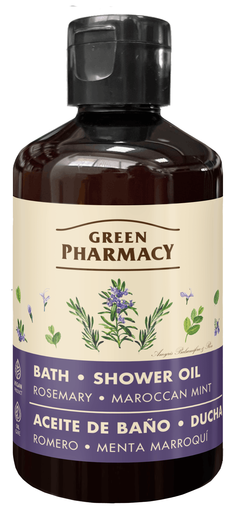 Green Pharmacy Bath And Shower Oil Rosemary And Moroccan Mint 250 ml