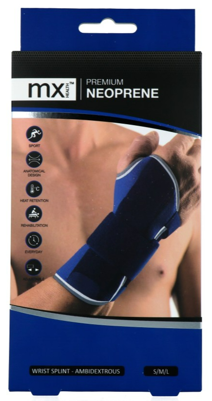 MX Health MX Wrist Splint Premium Neopreen S/M/L