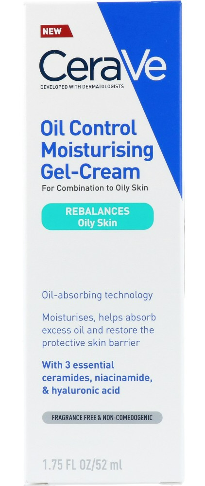 CeraVe Oil Control Moisturising Gel-Cream With Oil Absorbing Technology and Ceramides for Combination and Oily Skin 52ml