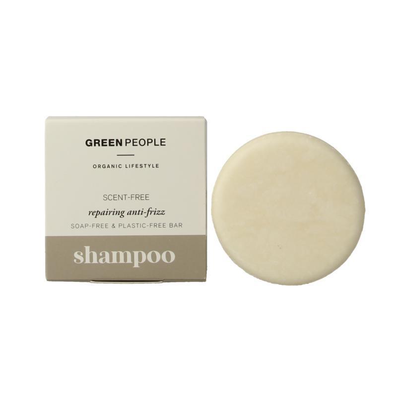 Green people Shampoo bar scent free repairing anti frizz 50 Gram