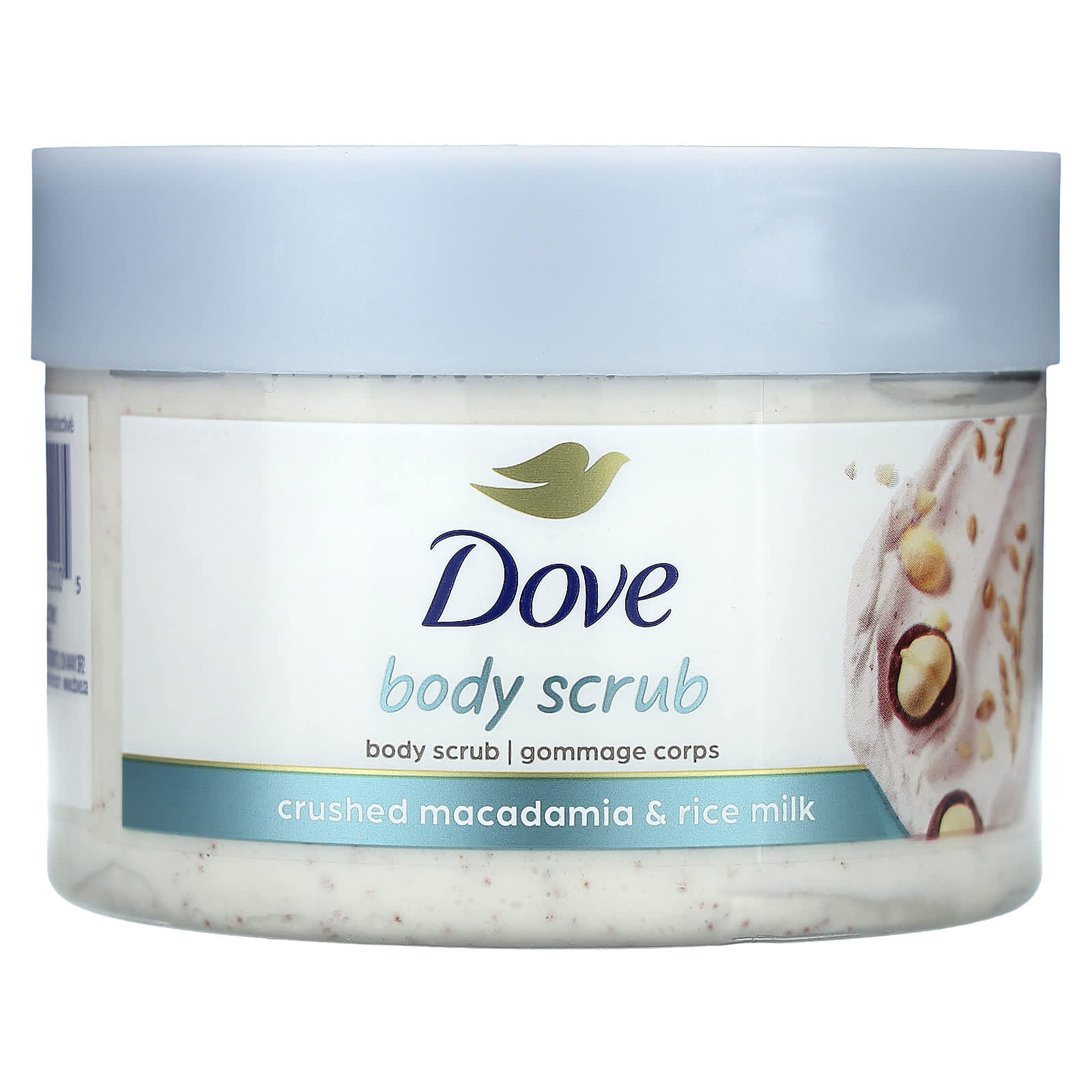 DOVE , Exfoliating Body Polish, Crushed Macadamia and Rice Milk, 10.5 oz (298 g)