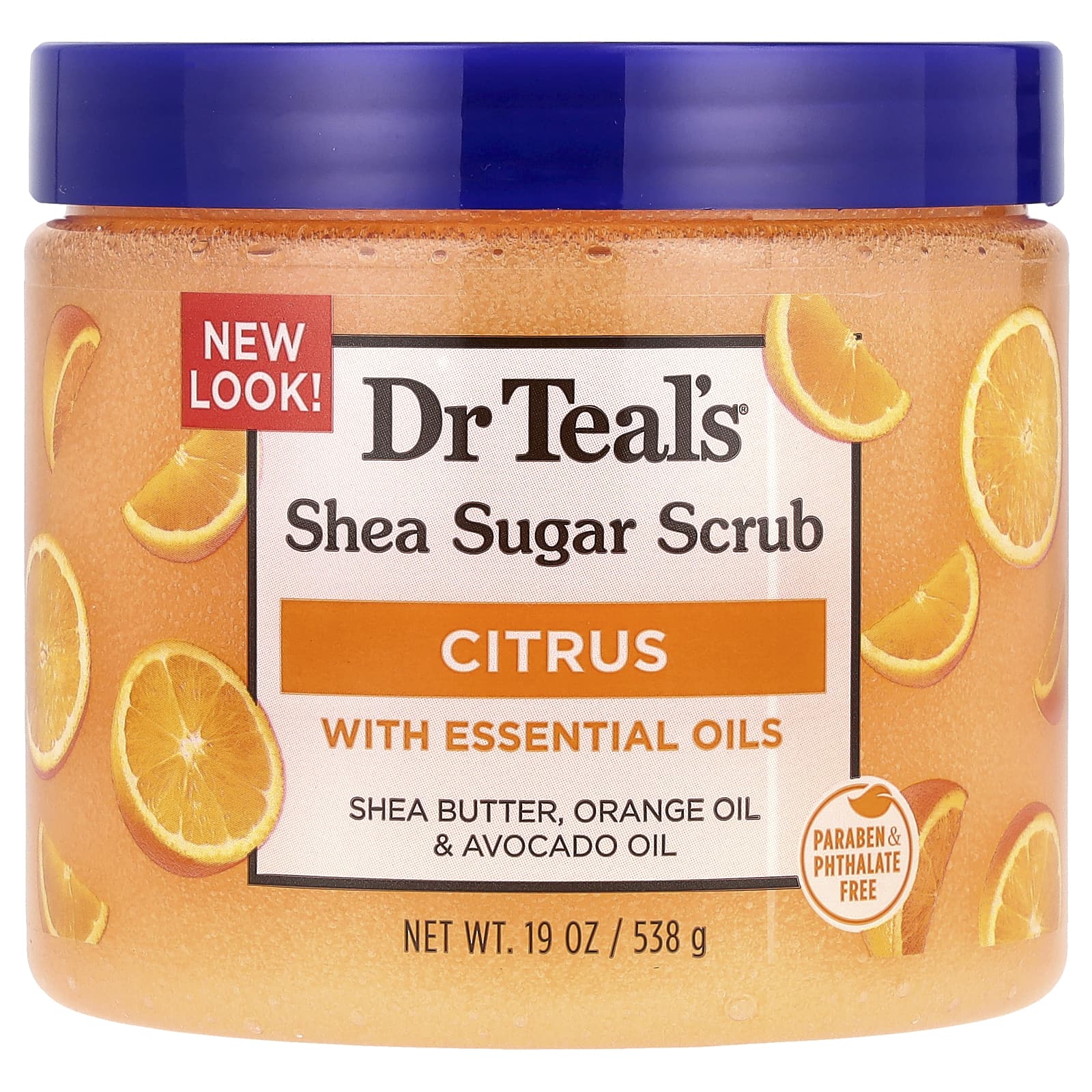 BeautyGlam Dr. Teal's, Shea Sugar Scrub, Citrus, 19 oz (538 g)