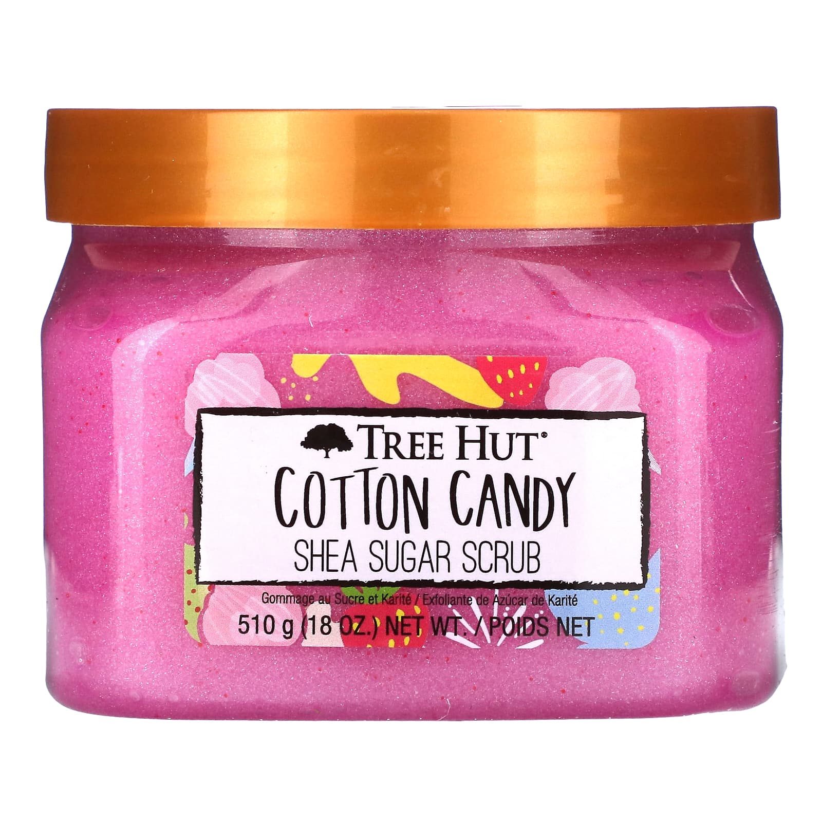 TREE HUT , shea sugar scrub, cotton candy, 510g (18oz)