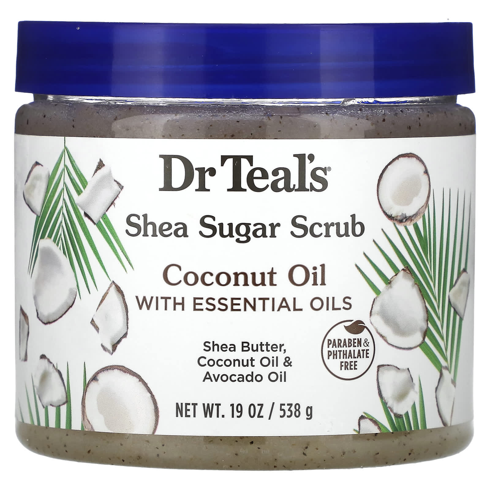 BeautyGlam Dr. Teal's, Shea Sugar Scrub, Coconut Oil and Essential Oils, 19 oz (538 g)