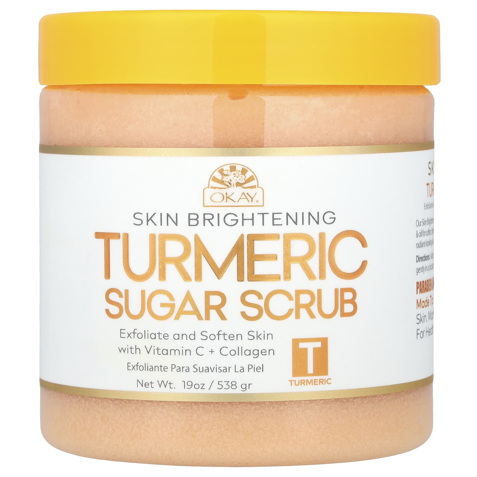 Okay Pure Naturals , Skin Brightening, Sugar Scrub, Turmeric, 19 oz (538 g)