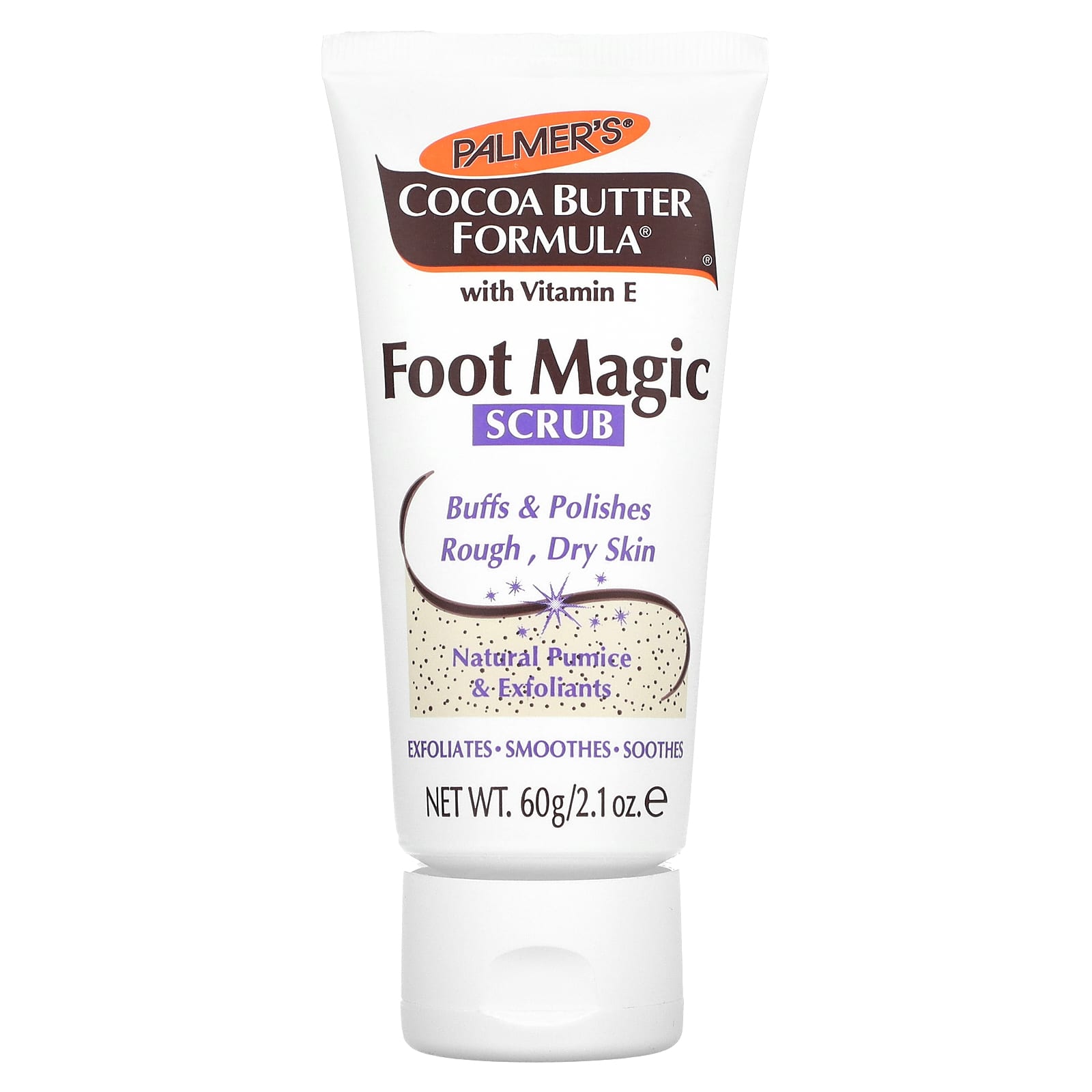 BeautyGlam Palmer's, coconut butter formula, with vitamin E, foot magic scrub, 60g (2.1oz)