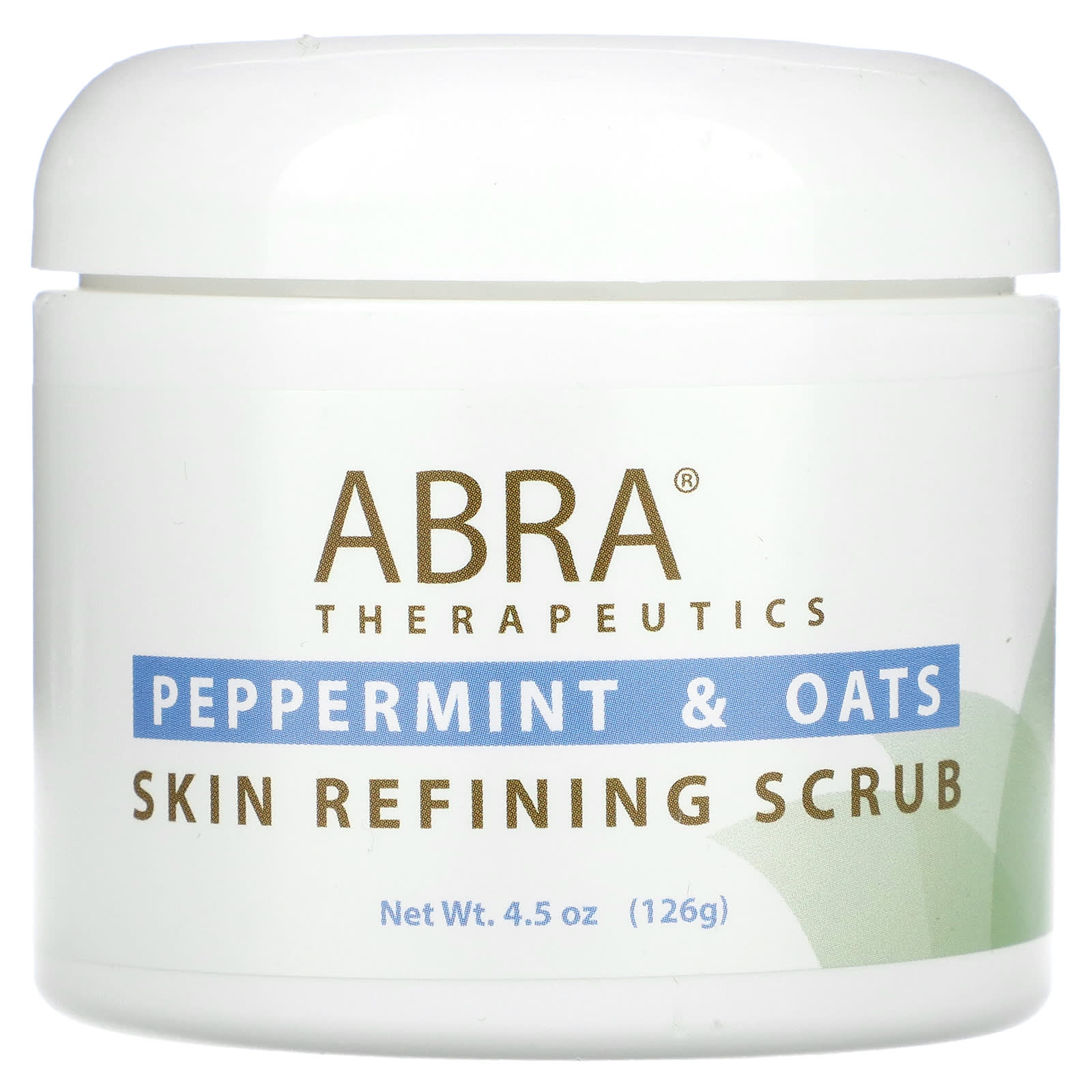 BeautyGlam Abra Therapeutics, Skin Refining Scrub, Peppermint and Oats, 4.5 oz (126 g)