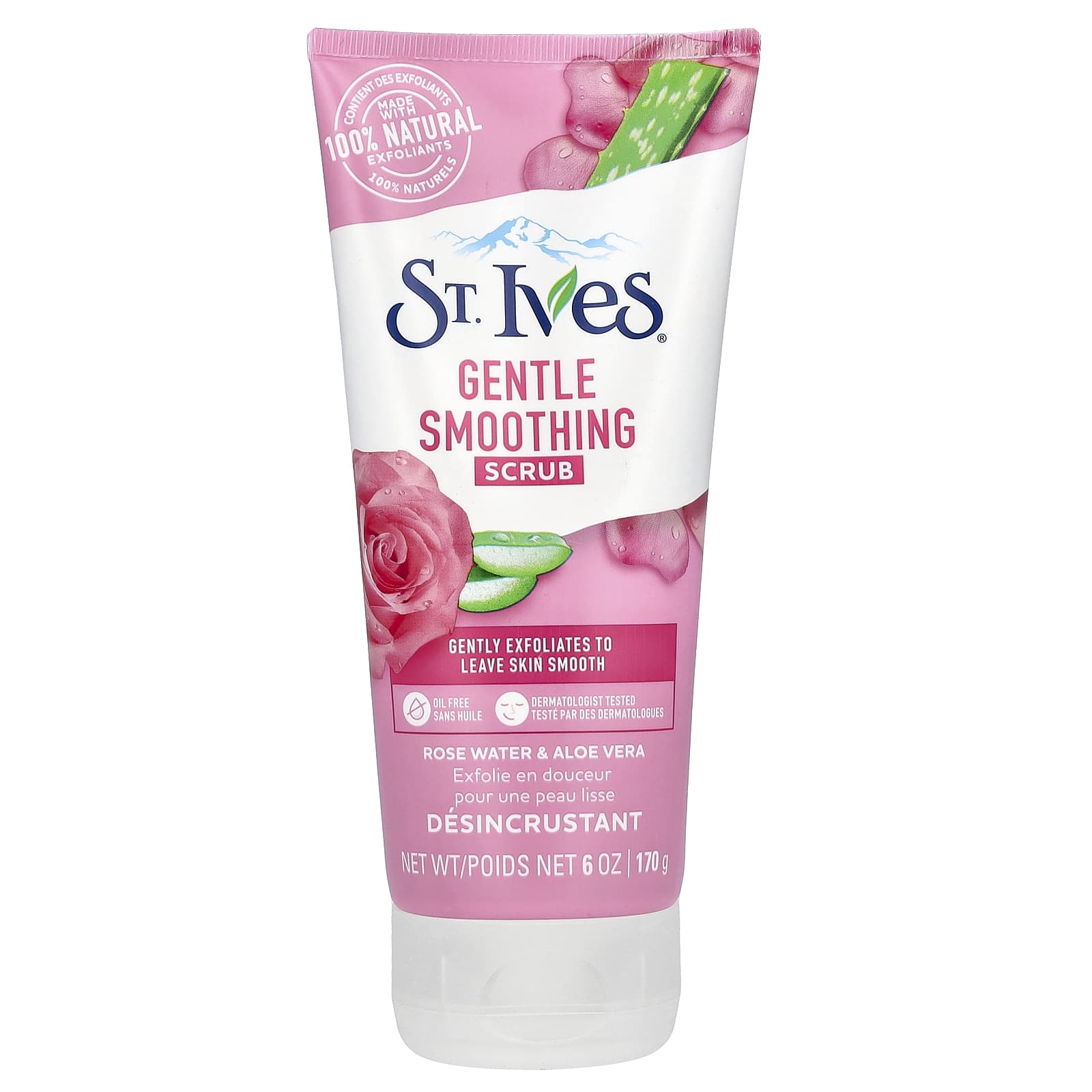 St. Ives , Gentle Smoothing Scrub, Rosewater and Aloe Vera, 6 oz (170 g)