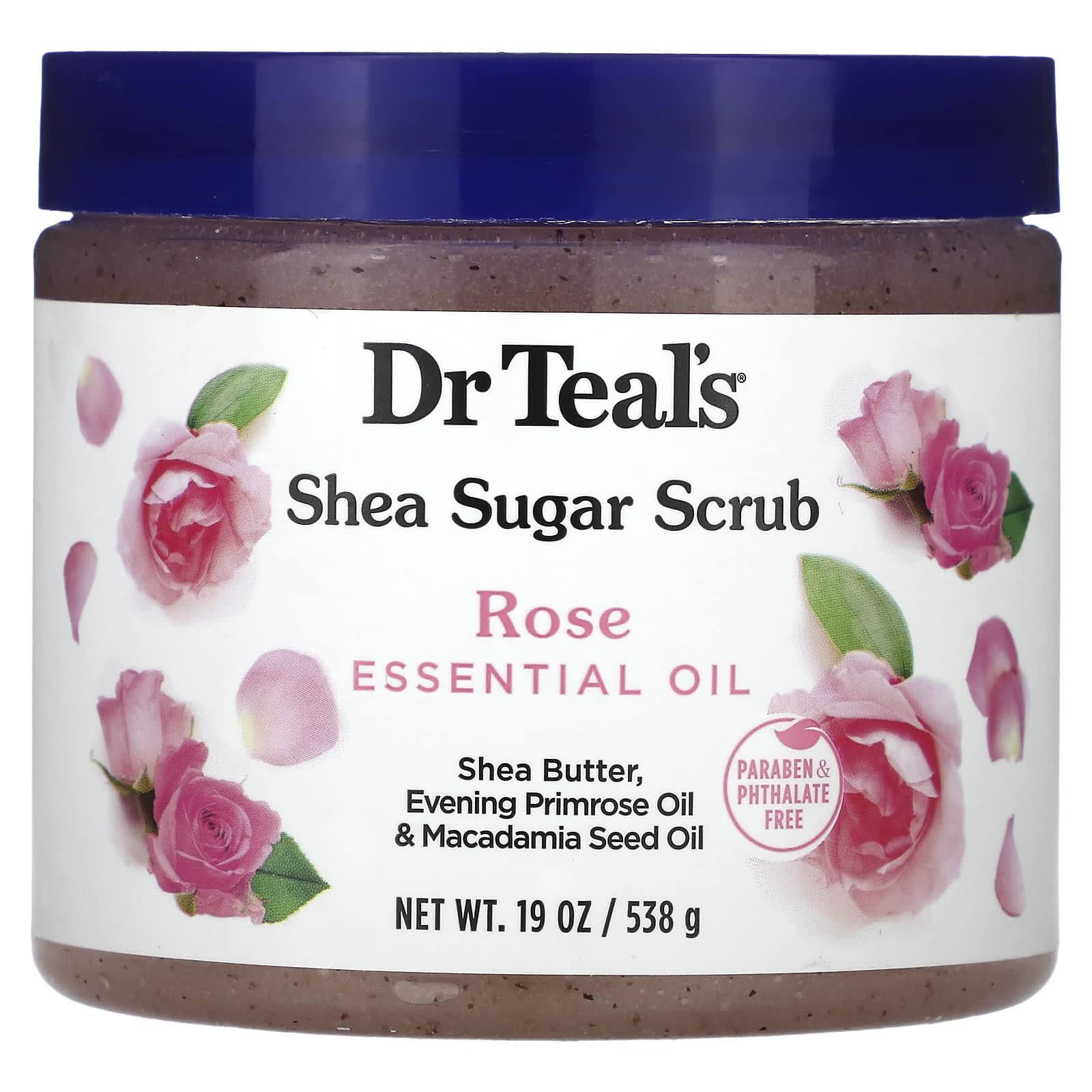 Dr. Teal's , Shea Sugar Scrub, Rose Essential Oil, 19 oz (538 g)