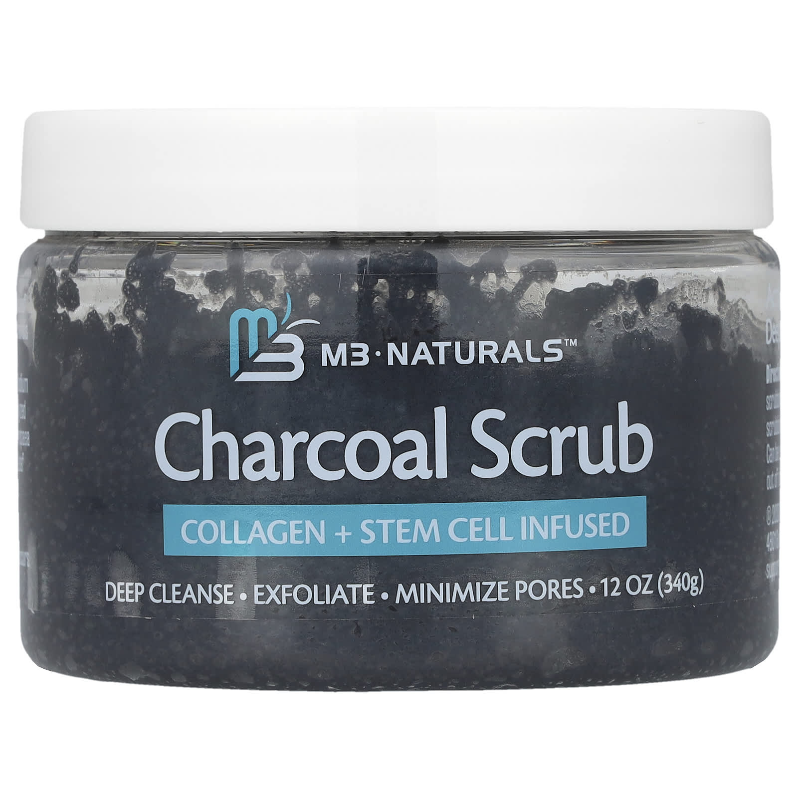 M3 Naturals , Charcoal Scrub, 12 oz (340 g)