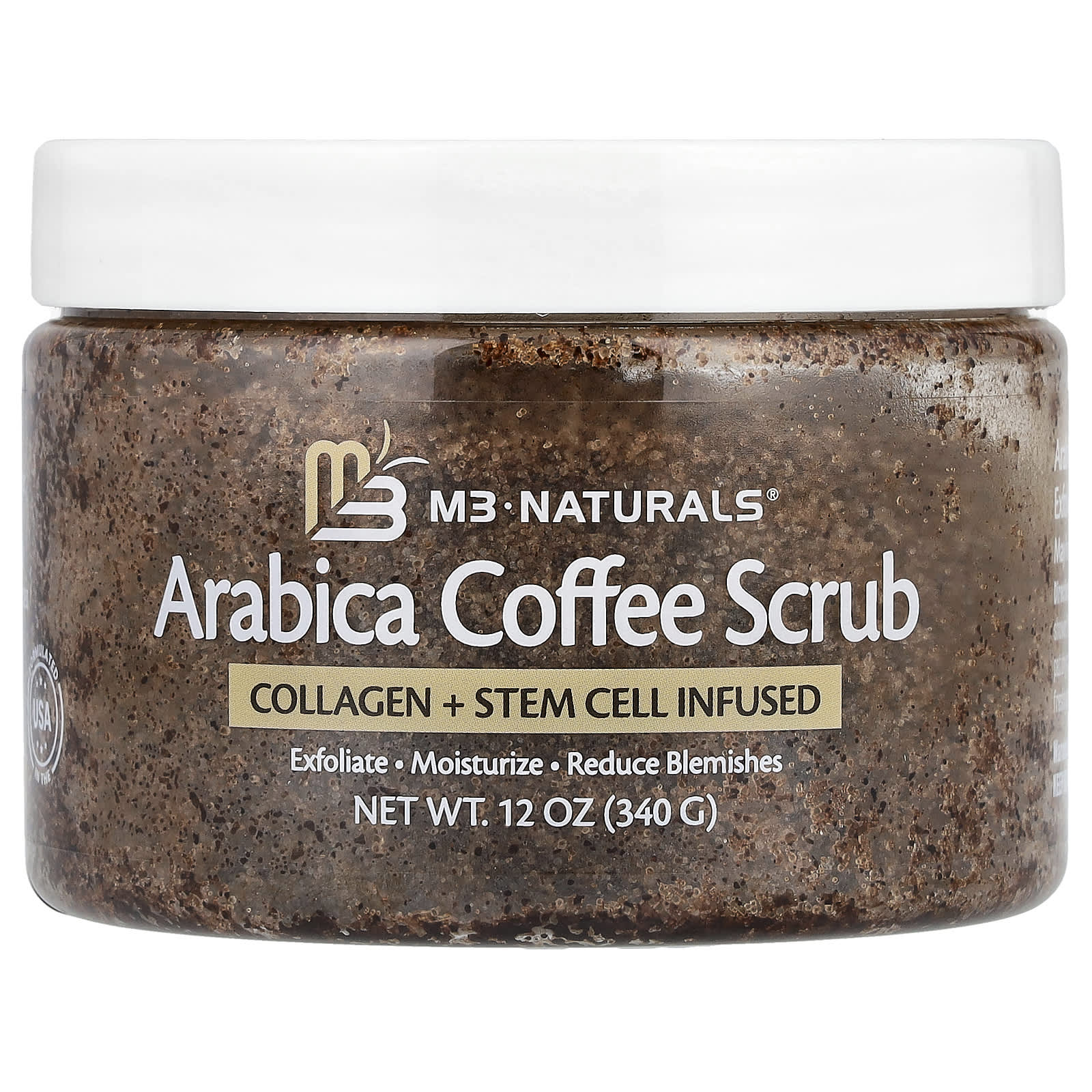 M3 Naturals , Arabica Coffee Scrub, 12 oz (340 g)