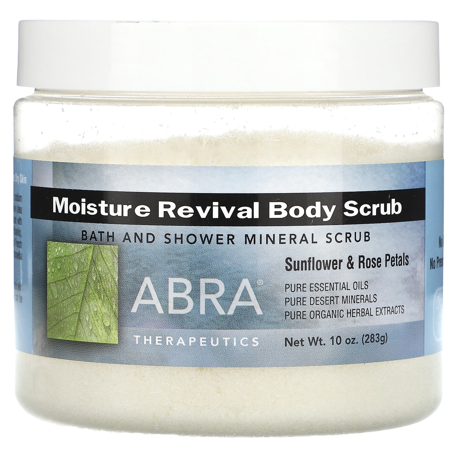 BeautyGlam Abra Therapeutics, Moisture Revival Body Scrub, Sunflower and Rose Petals, 10 oz (283 g)