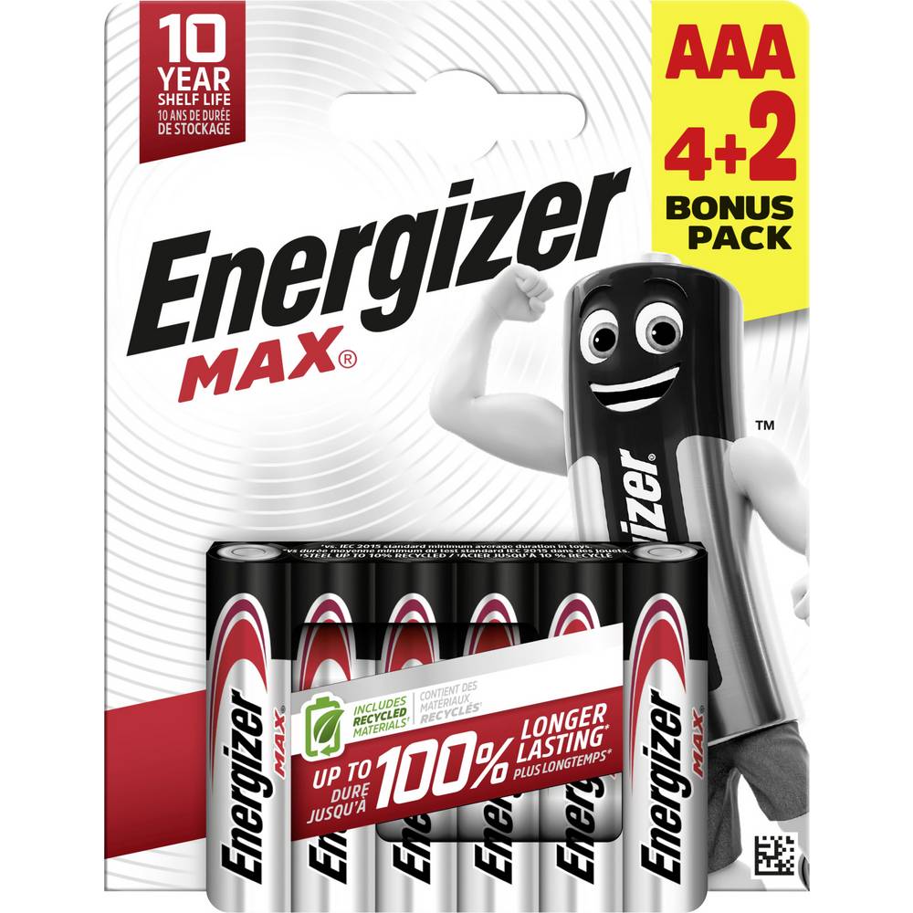 Energizer Max AAA batterij (potlood) Alkaline 1.5 V 6 stuk(s)