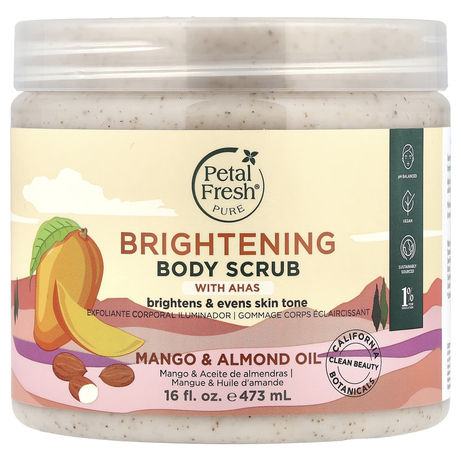 Petal Fresh , Brightening Body Scrub, with DHAS, Mango and Almond Oils, 16 fl oz (473 ml)