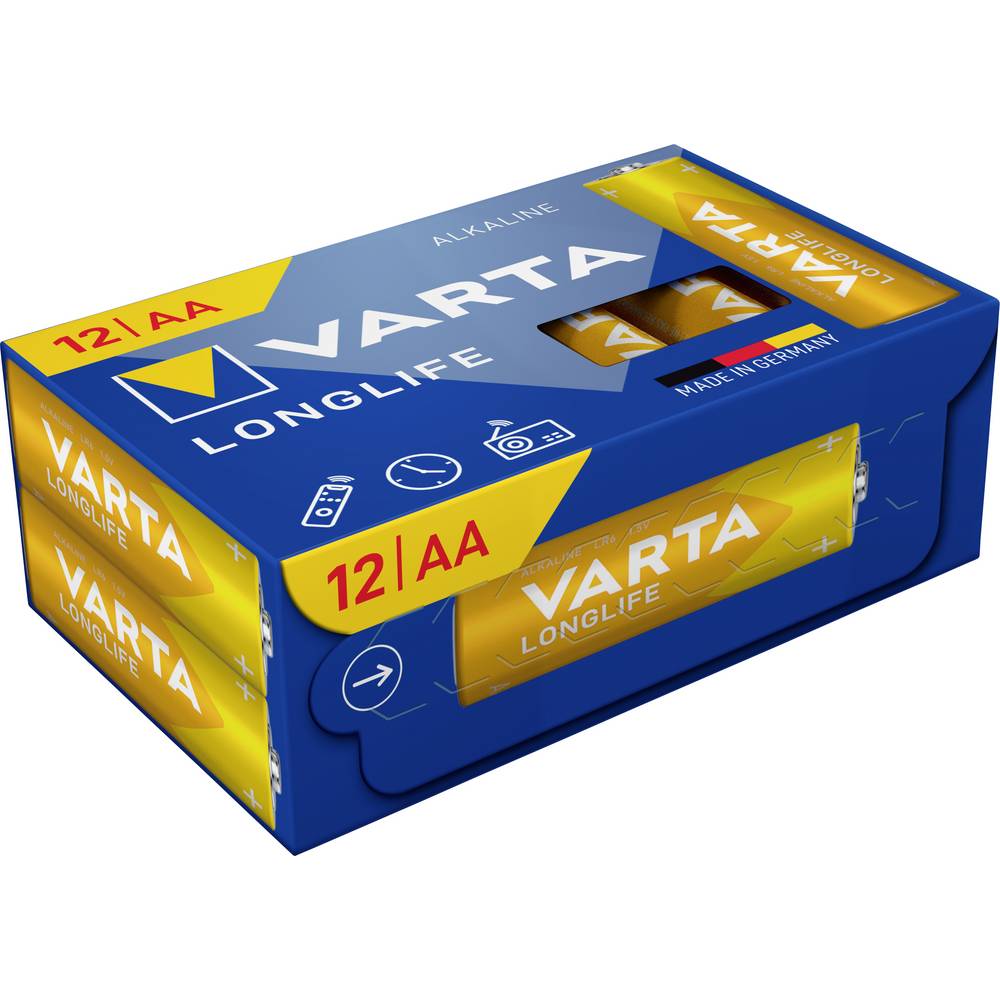 Varta Longlife AA Cube Pack12 AA batterij (penlite) Alkaline 1.5 V 12 stuk(s)