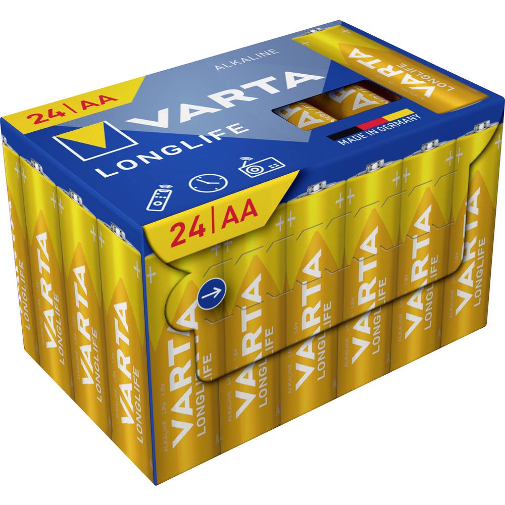 Varta Longlife AA Cube Pack24 AA batterij (penlite) Alkaline 1.5 V 24 stuk(s)