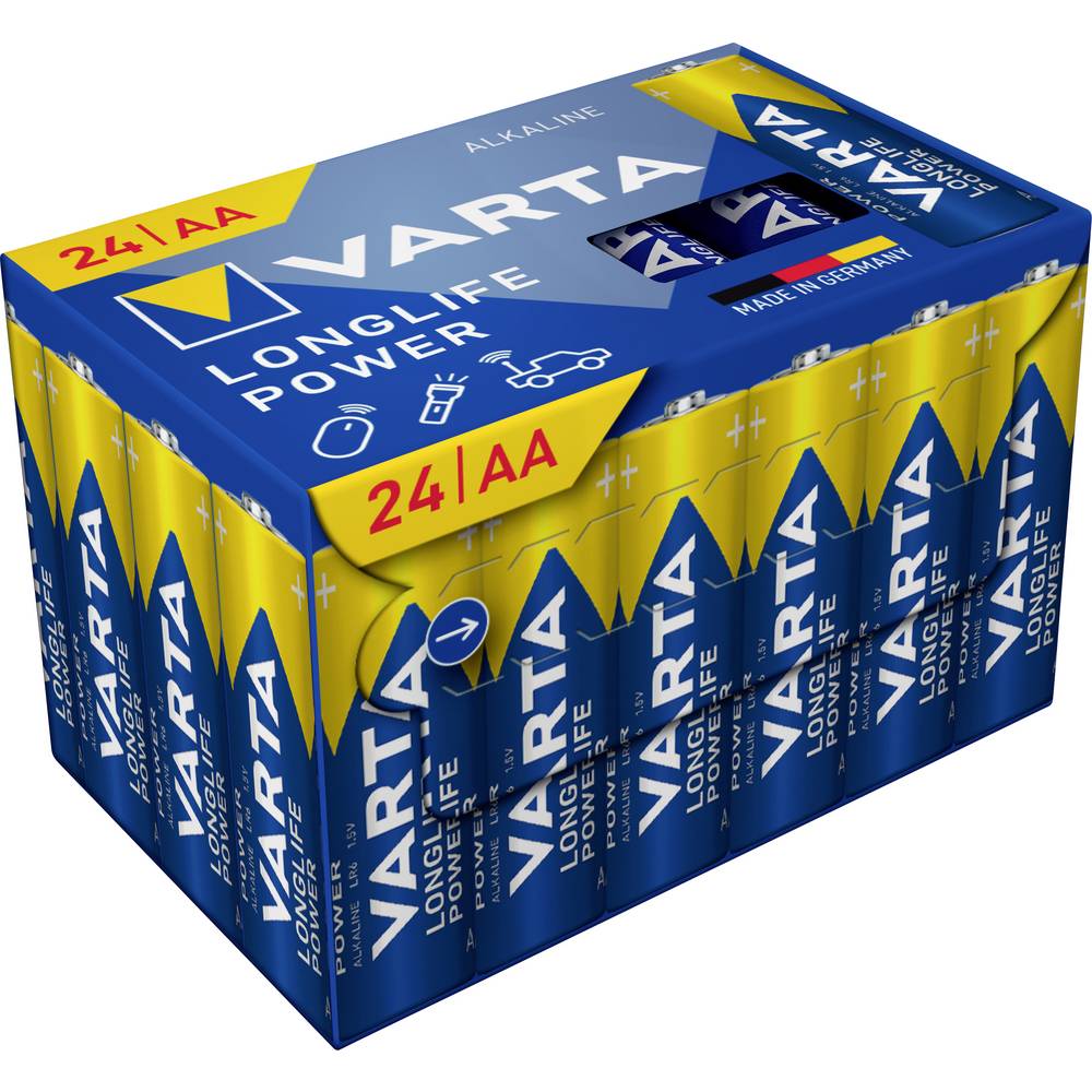 Varta Longlife Power AA Cube Pack24 AA batterij (penlite) Alkaline 1.5 V 24 stuk(s)