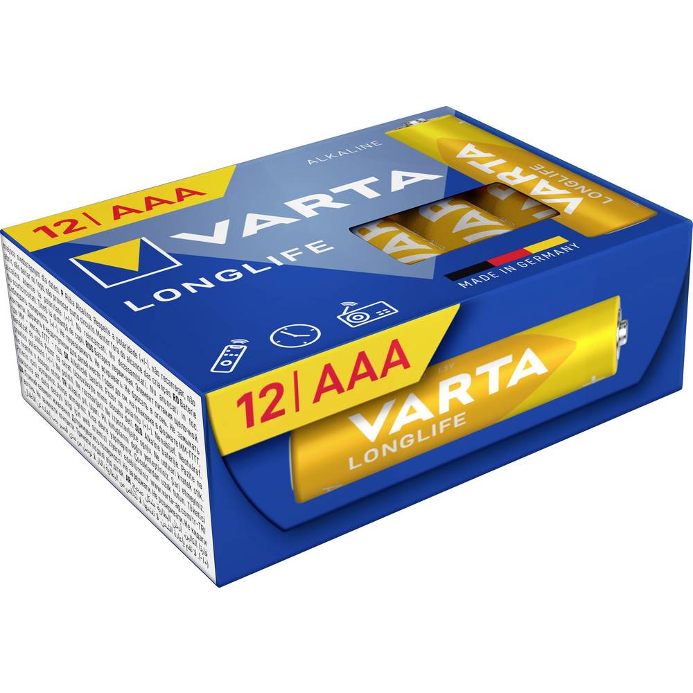 Varta Longlife AAA Cube Pack12 AAA batterij (potlood) Alkaline 1.5 V 12 stuk(s)