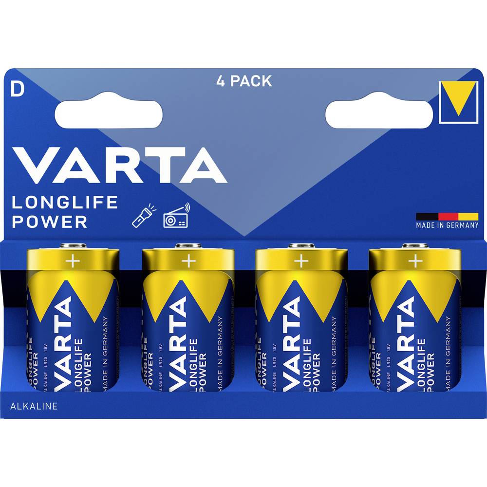 Varta Longlife Power D Blister 4 D batterij (mono) Alkaline 1.5 V 4 stuk(s)