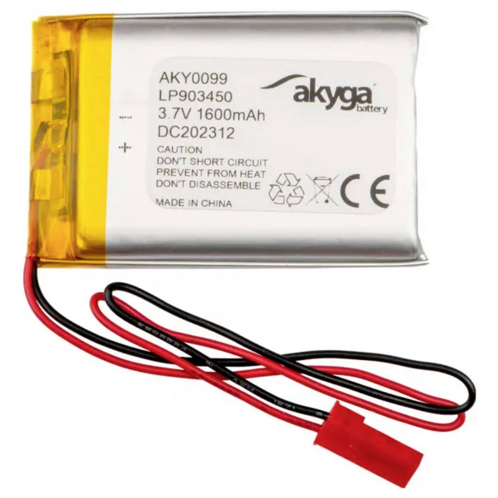 Akyga LP903450 Accupack Batterijgrootte: Speciaal LiPo 3.7 V 1600 mAh