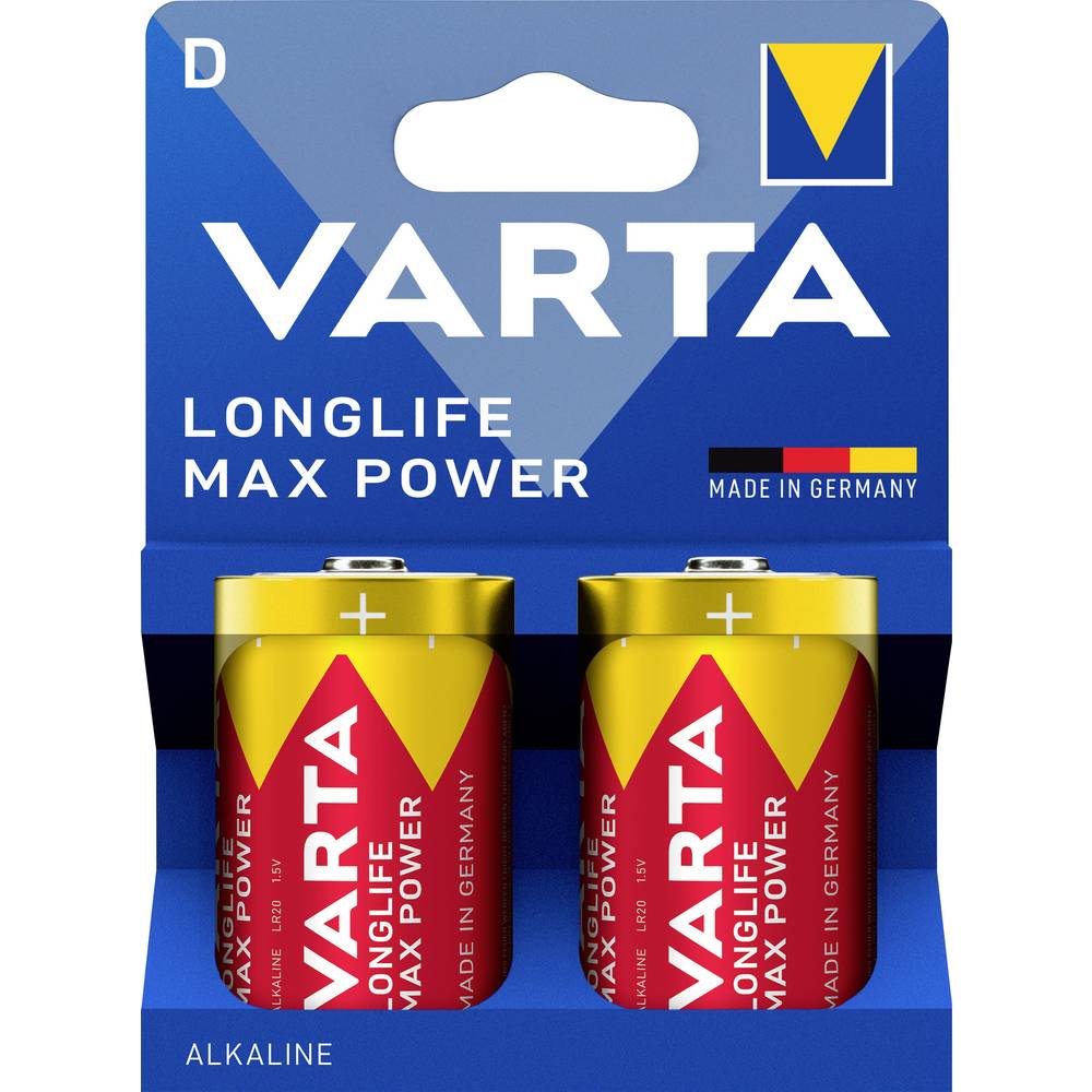 Varta Longlife Max Power D Blister 2 D batterij (mono) Alkaline 1.5 V 2 stuk(s)