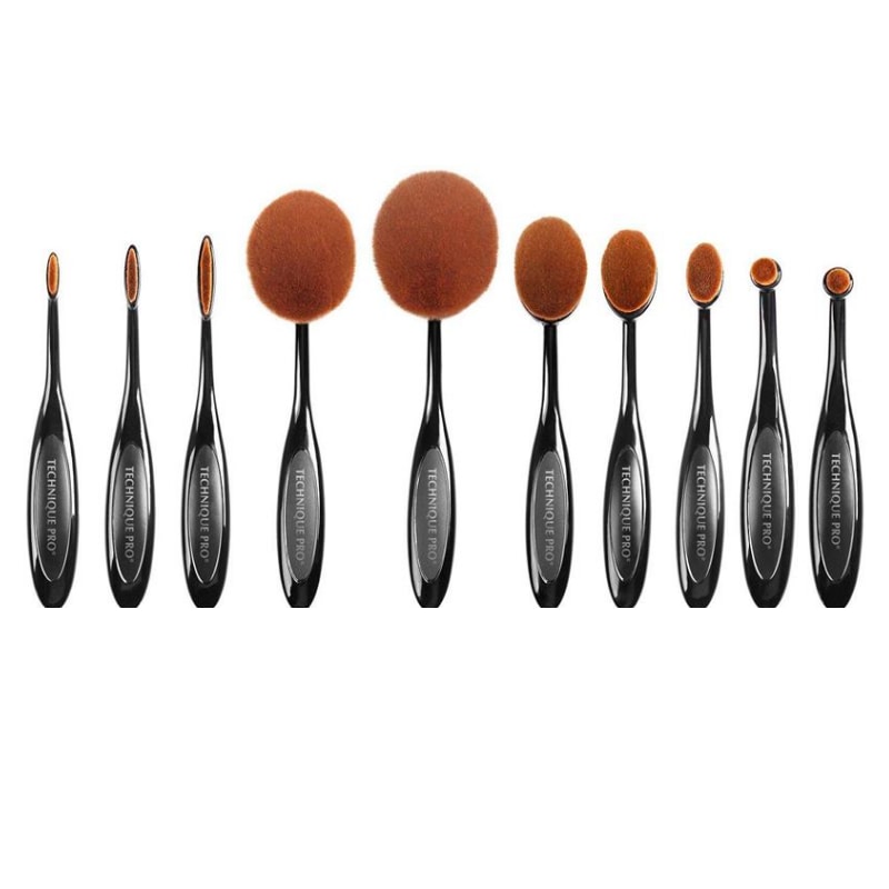 Technique Pro Techniek pro ovale make -up borstels - 10 stuks