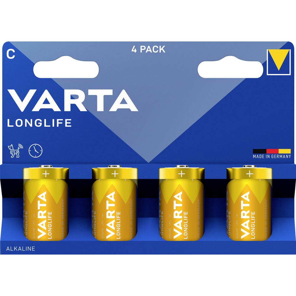 Varta Longlife C Blister 4 C batterij (baby) Alkaline 1.5 V 4 stuk(s)
