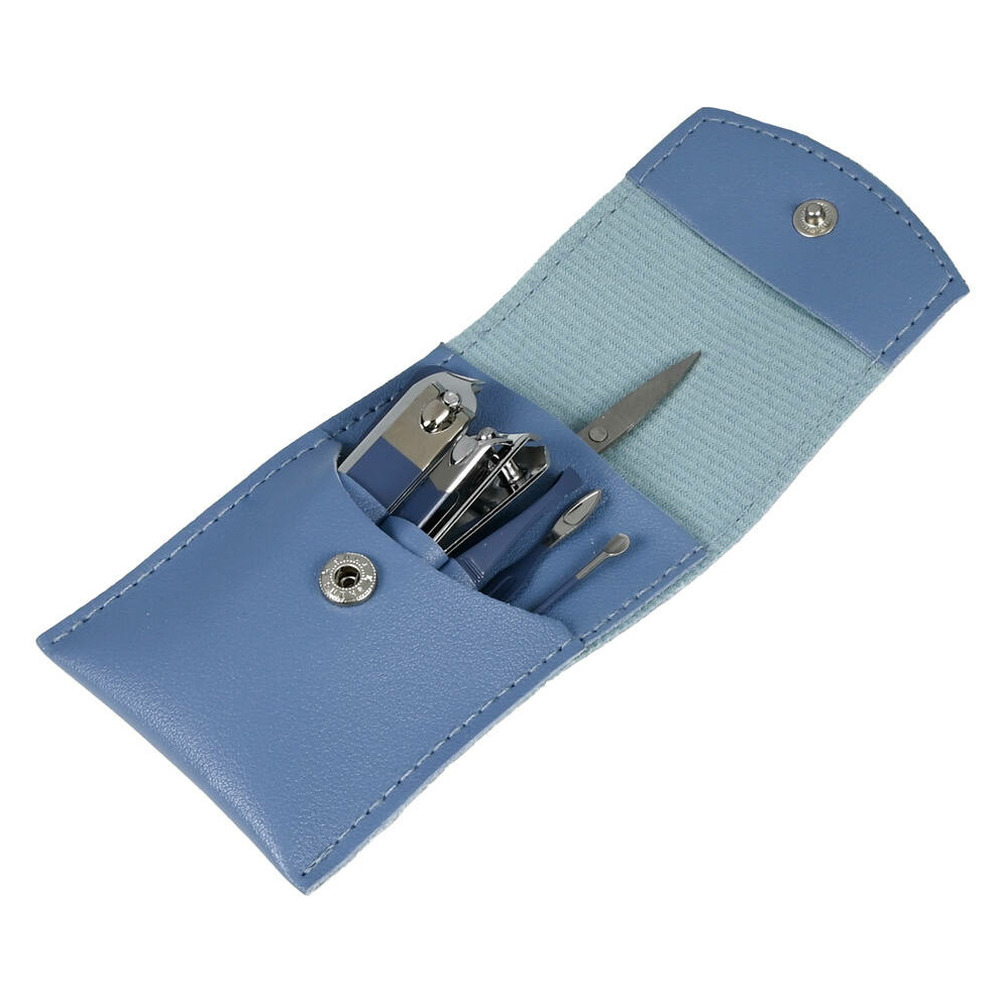Benson Care Manicure reisset - 7-delig - blauw - incl. etui - RVS - nagel verzorging -