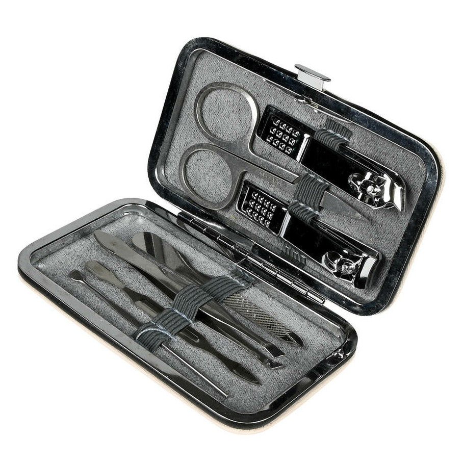Benson Care Manicureset - 7-delig - wit - incl. etui - RVS - nagel verzorging -