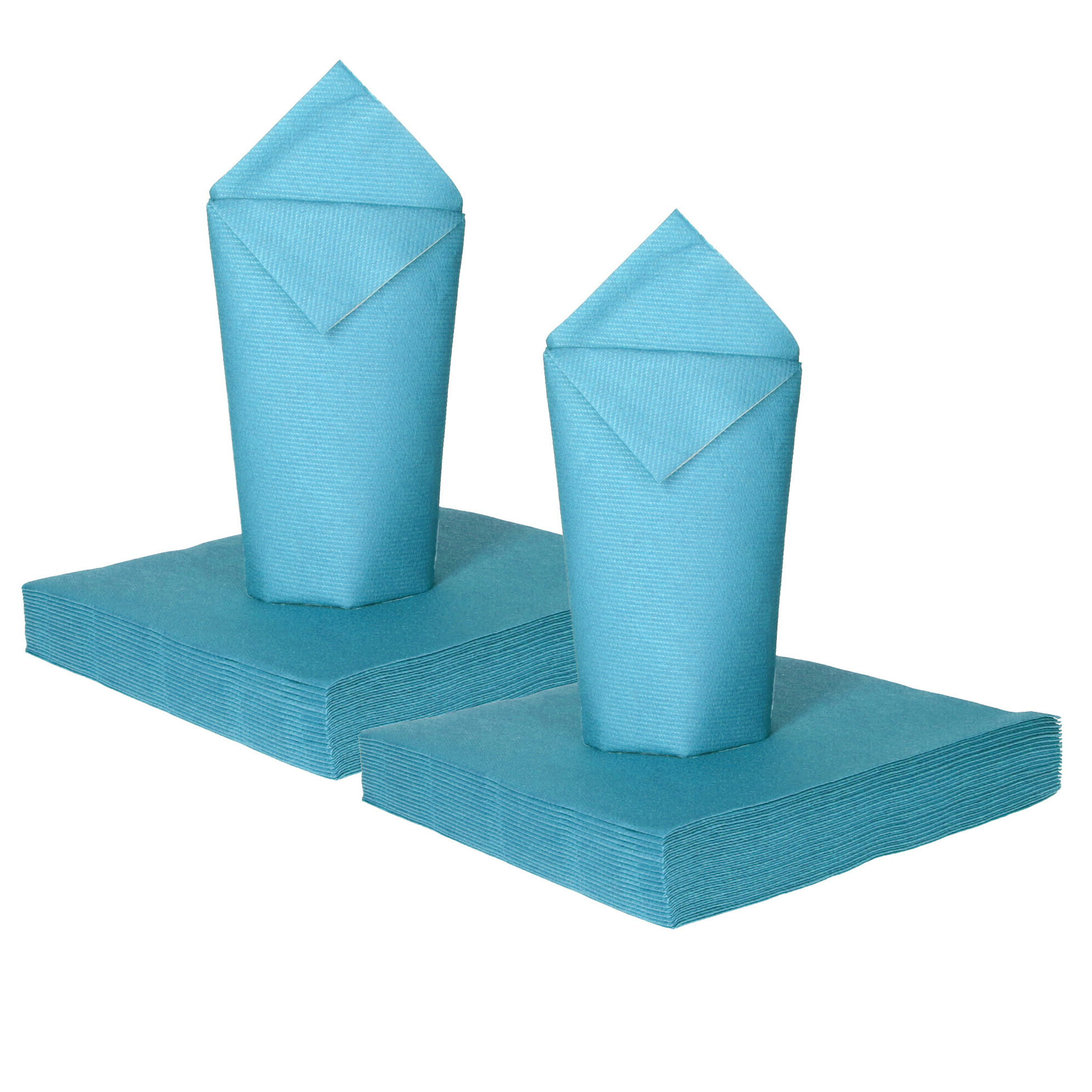 Givi Italia Feest servetten - 50x - babyblauw - 2 laags - 33x33cm -